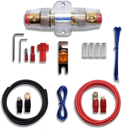 Accukabel Set - Voertuigbekabeling - Auto Hifi - Volledig Koper - 10 mm² 5 Meter - Rood Zwart