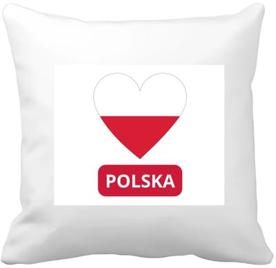 Akyol - polska vlag hartje Kussen hoes - Polen - reizigers - toerist - verjaardagscadeau - souvenir - vakantie - kado - 40 bij 40 cm