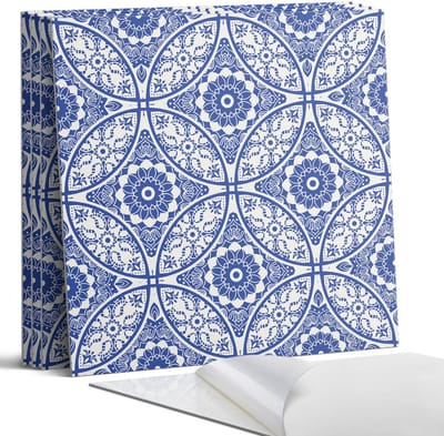 Coloray Wandpanelen Zelfklevend - Bloemenmotiefpatroon Zelfklevende Wandpanelen - 50 cm x 50 cm - Blauw Wandpaneel PVC - 5 stuks - Mozaïeken Wandpanelen Zelfklevend - Wandpaneel Keuken - Wandpanelen Badkamer