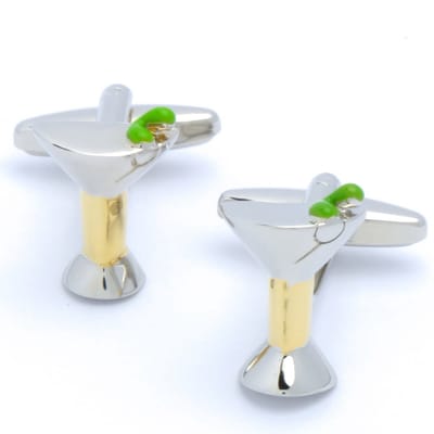 Manchetknopen - Cocktailglazen Goud en Zilver
