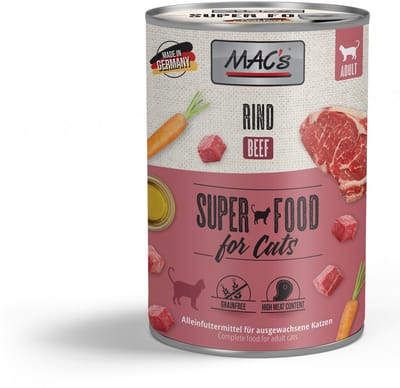 MAC’s Kattenvoer Natvoer Blik - 95,8% Rundvlees - 6 x 400g