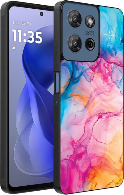 Smartphonica Telefoonhoesje Geschikt voor Motorola Moto G Power 2025 / G Play 2025 met Regenboog Acryl Marmer Opdruk - TPU Backcover Case Rainbow Acrylic Marble Design geschikt voor Motorola Moto G Play 2025;Motorola Moto G Power 2025