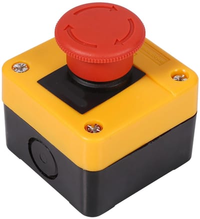 Allecto - Noodstop-schakelaar - Rode noodstop-knop - Veiligheid in noodgevallen - Kunststof paddestoel-model - Geschikt voor thuisgebruik - 660 V,