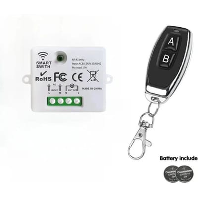433MHz AC 110V 220V Draadloze RF Afstandsbediening Schakelaar 1-kanaals Relais Ontvanger Met AAN UIT Zender Voor LED Lamp DIY Controle