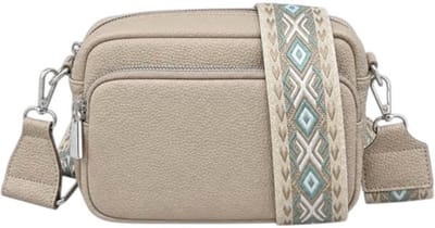 THL Design Kleine Dames Schoudertas - Telefoontasje - Crossbody Tas - Bag Strap - Taupe