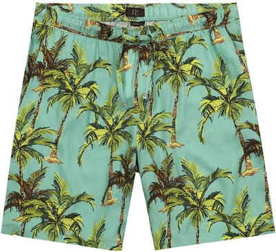 JP 1880 - Heren - bermuda elastische instapband viscose all-overprint tot 8XL - Jadegroen - Maat XXL