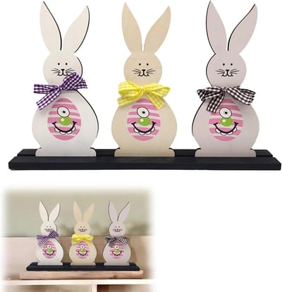 Houten Paashaas Decoratie voor Pasen - Schattige Figuren voor een Feestelijke Sfeer en Decoratie