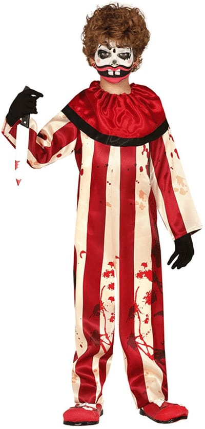 Fiestas Guirca - Striped Clown Boy (7-9 jaar) - Carnavalskleding - Carnaval - carnavalskleding 2027 - Carnaval kostuum