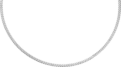 Lucardi Dames Ketting met gourmet schakel - Echt Zilver - Ketting - Cadeau - 45 cm - Zilverkleurig