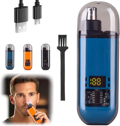 Precisie neustrimmer - Neustrimmer Basic - Wenkbrauw en Oorhaar trimmer - Neustrimmer mannen- Afspoelbare kop -Blauw