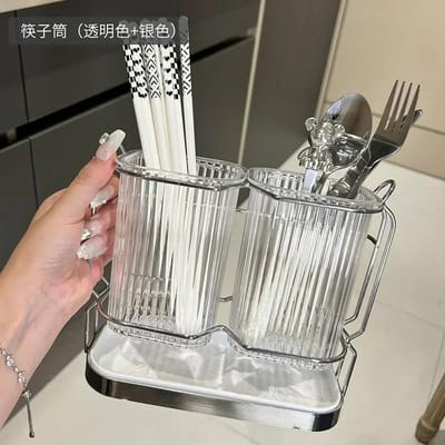 Keukenbestekorganizer Lichte luxe eetstokjeslepelhouder RVS bestek afdruiprek Keukenaccessoiresorganizer