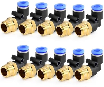 Dailygoody - 8 mm Buis Elleboog Fittingen - Push-to-Connect - Messing
