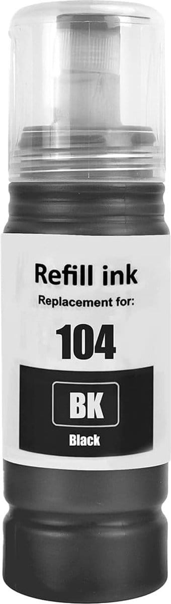 Huismerk geschikt voor Epson 104 Zwarte Inkt - Geschikt voor EcoTank ET-1810 - ET-2721 - ET-2814 - ET-2820 - ET-2825