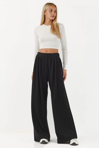 Zachte Touch Plissé Wijde Pantalon