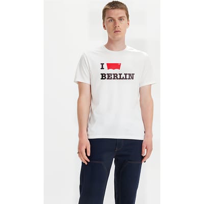 Levi's Destination Tee Levi Berlin White Graph Size: M | Printed T-Shirts Outlet | Heren | Wit