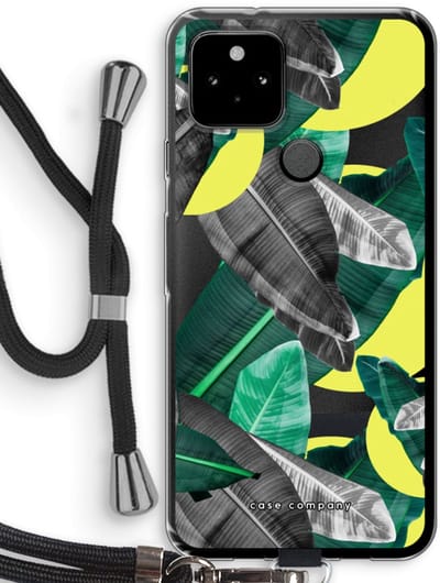 Case Company® - Hoesje met koord geschikt voor Google Pixel 5 hoesje met Koord - Fantasie jungle - Telefoonhoesje met Zwart Koord - Bescherming aan alle Kanten en Over de Schermrand