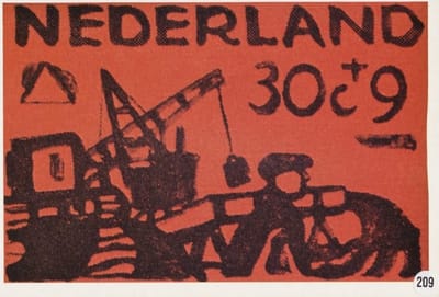 Briefkaart met afbeelding Deltawerken – Zandspuiten postzegel