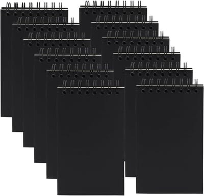 Set van 12 Zakformaat Notitieboekjes, Klein Spiraal Notitieblok met Gelinieerd Papier