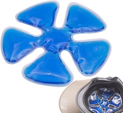 Hoofd Koeler - Helm Inzetstuk - Buiten Sporten - Optimale Ventilatie - 18 x 18 cm - Blauw/Wit