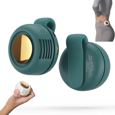 Portable Silent Mini Bladeless Fan Clip on, Portable Silent MiniBladeless Electric Fan, PortableBladeless Mini Fans, 3 Speeds Small Clip onFan for Shirt (Green)