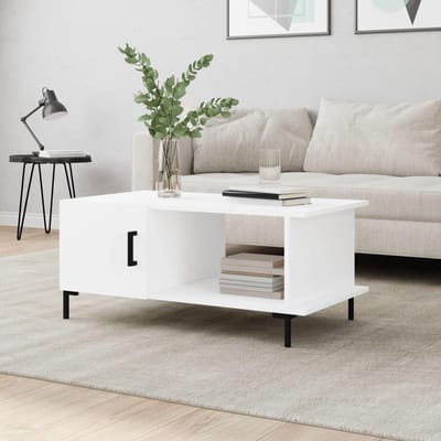 Salontafel - Bijzettafel Koffietafel - Woonkamer Inrichten - Gemanufactureerd Hout - 90x50x40 cm - Wit