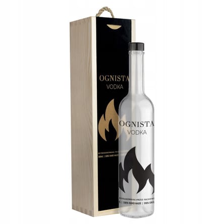 Bimberek - Zoutsteen - Houten Kist - 500ml Fles - Ognista Vodka