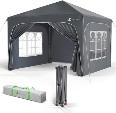 Waterdichte pop-up partytent 3x3 m met zijpanelen en zandzakken - Ideaal voor buitenevenementen
