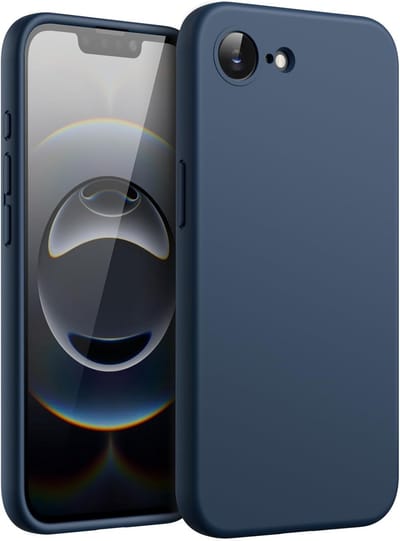 Exobox Geschikt voor Apple iPhone 16e - Krasbestendige Cover met Microvezelvoering - Silicone Back Cover Hoesje - Blauw