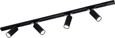 Ledvion - LED Railverlichting 1M + 4 Railspots (5W - 2700K - Zwart - Dimbaar) - 1-Fase