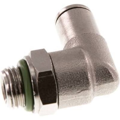 4mm x G1/8'' 90 graden L-verbinding Messing Insteekfitting Buitendraad Draaibaar FKM [2 Stuks]