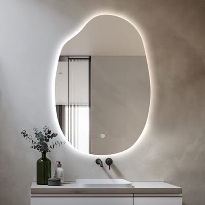 FENOMÉ Luxe Design Badkamerspiegel met geïntegreerde LED Verlichting én verwarming - Badkamer Spiegel - Spiegel Badkamer - Spiegel Douche - Anti Condens [Levi] 71.1x106.7cm