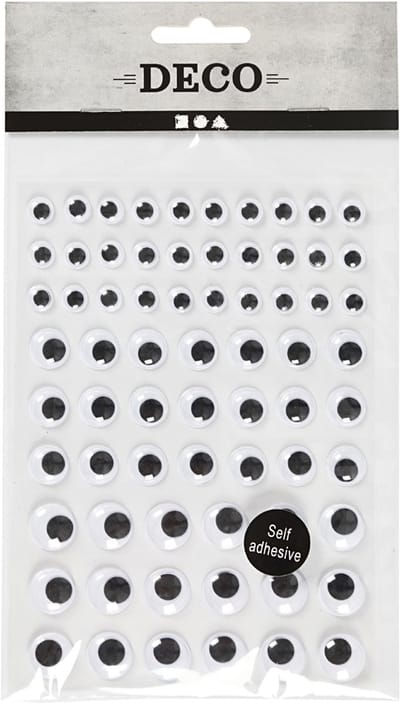 Wiebelogen, zelfklevend, d 8+12+14 mm, wit, 69 stuk, 1 vel