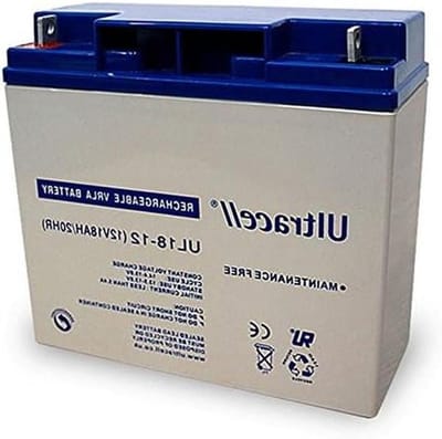 Oplaadbare Batterij - 12 Volt Accu - Noodstroom Voorziening - Onderhoudsvrij Gebruik - 18 Ah Capaciteit - Zwart