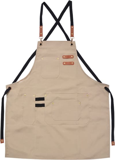 Clayre & Eef Keukenschort 75x66 cm Beige Polyester