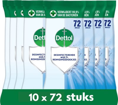 Dettol Doekjes Hygiënische 72st - 10 Stuks - Voordeelverpakking