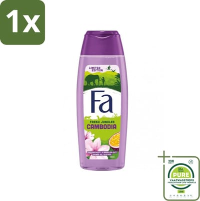 1 x Fa - Fresh Jungles Cambodia - Douchegel - Passievrucht & Magnolia - 250 ml - Douchegel - Passievrucht - Magnolia - Fa Fresh Jungles - Verfrissend