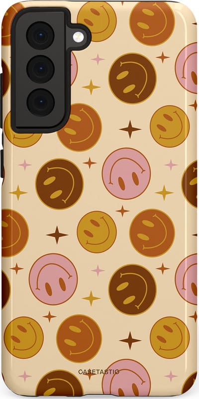Casetastic Hoesje Geschikt voor Samsung S21 FE - Stijlvolle Beschermende Duo-layer Case - Geluk
