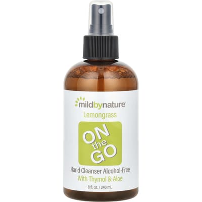 Mild By Nature, Lemongrass, Portable Hand Cleanser, Alcohol-Free, with Thymol and Aloe, 8 fl oz (240 ml)