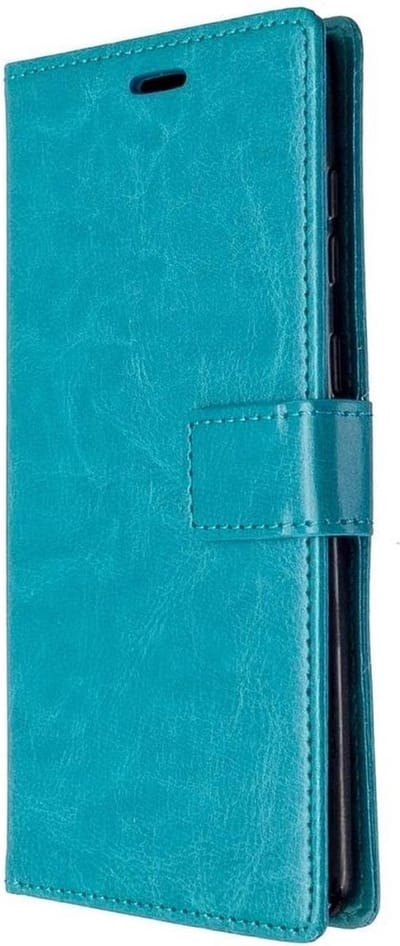 LuxeBass Hoesje geschikt voor Huawei Y5P - Boekhoesje met kaartvakken - Turquoise gsm hoesje - telefoonhoes - telefoonhoesjes