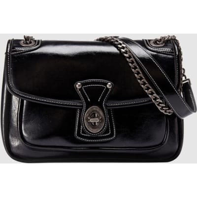 Modieuze Nieuwe Ketting Niche Retro Stray Bag Crossbody Eén Schouder Oksel Grote Capaciteit Vierkante Tas voor Vrouwen black