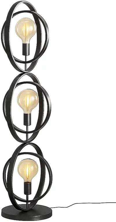Vloerlamp Turn Around 3 lichts H 124 cm mat zwart