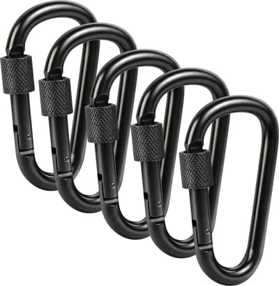 Nuvance Karabijnhaak - 5 stuks - Karabijnhaak Sleutelhanger - 77mm - Musketonhaak - Carabiner