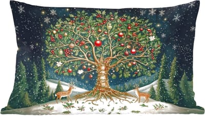 Sierkussens - Kussentjes Woonkamer - 60x40 cm - Feestboom - Winterhemel - Kleurrijk