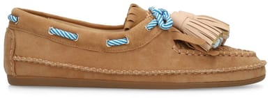 Sacha - Dames - Beige suède bootschoenen met franjes - Maat 36