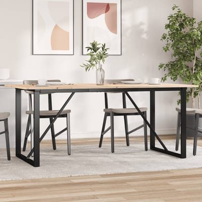 vidaXL - Eettafel - O-frame - 180x90x75 - cm - massief - grenenhout - en - staal