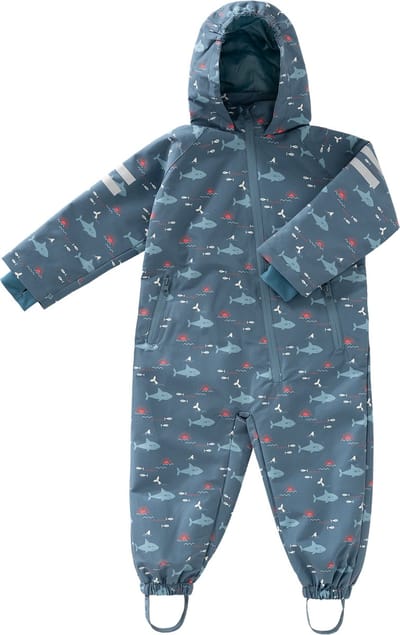 Fresk Regenpak voor Kinderen 2 yrs - Buitenspeelpak - Regenoverall - Regenkleding met Ritssluiting - Reflecterend - Elastische Afsluitingen - Jongens - Blauw - Shark