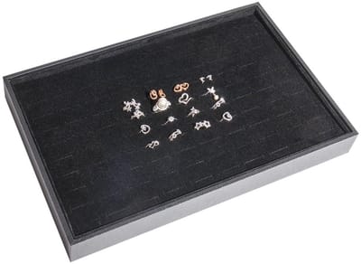 SPHProducts - Sieradenbox - Organiser voor Kettingen - Zwarte Fluwelen Bekleding - Perfect voor Armbanden - Ruimte voor Ringen en Oorbellen - Geschikt ...