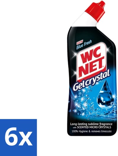 6 x WC-Net - Toiletreiniger - Gel - Blue Fresh - Anti-Kalk - 750 ml - Toilet Schoonmaak - Toilet Reiniger - Kalkverwijderaar - Toiletgel - Frisse Geur