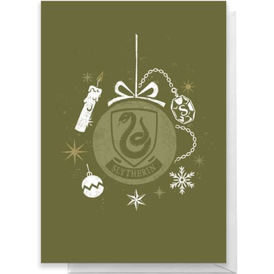 Harry Potter Slytherin Christmas Greetings Card - Standard Card