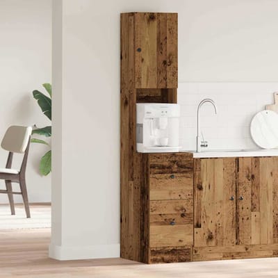 vidaXL - Keukenbuffet - met - lade - met - plank - Oudhout - 32 - x - 50 - x - 180 - cm